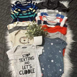 18 short sleeve 3-6/6 mo. boys onesies [3I]